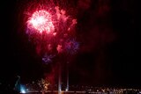 Fireworks explode at Docklands, Melbourne, on New Year's Eve, 2008.