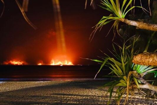 Firefighters have been battling blazes near Tewantin and Cooroibah for several days.