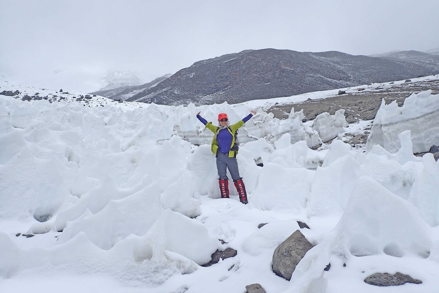 Adelaide's Katie Sarah during a climb in Chile