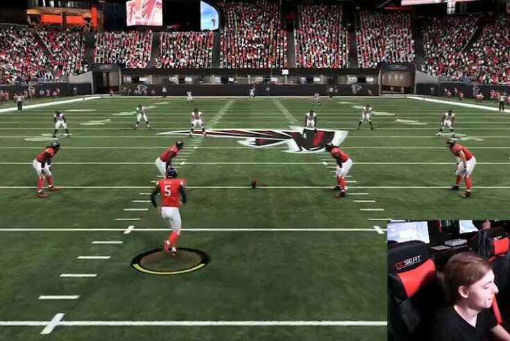 A screenshot of gamers playing Madden shortly before shooting