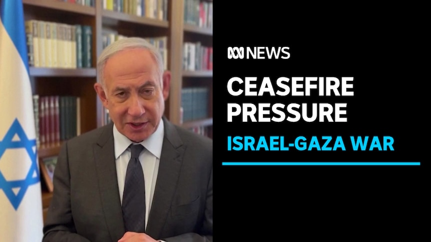 Ceasefire Pressure, Israel-Gaza War: Benjamin Netanyahu speaking in an office in a video message.