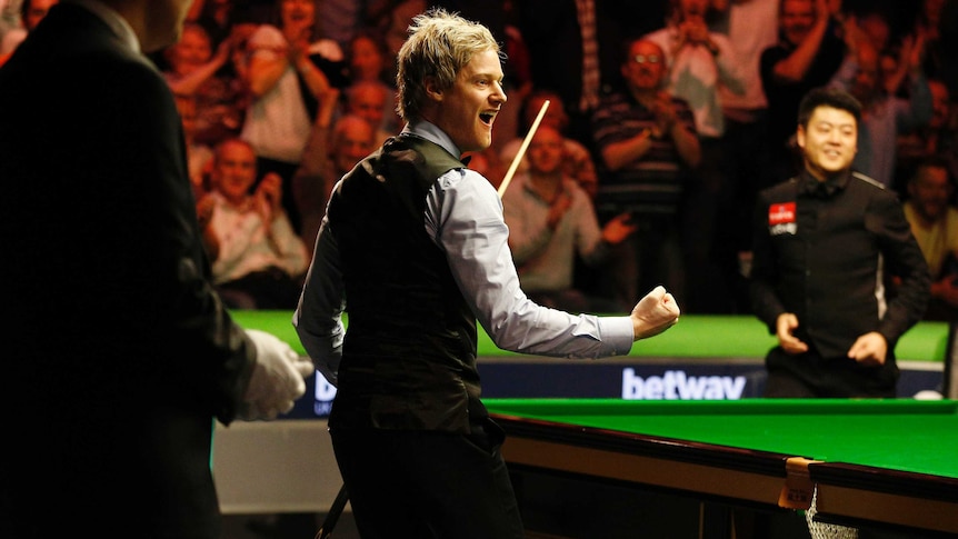 Neil Robertson celebrates maximum 147 break