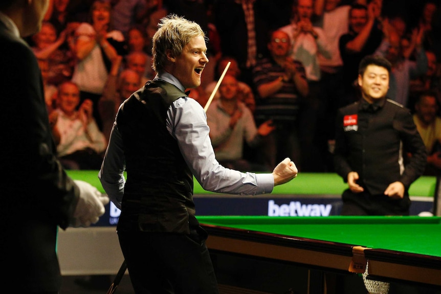 Neil Robertson celebrates maximum 147 break