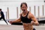 Tia-Clair Toomey leaving the water during the crossfit games 