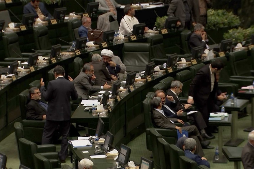 Iran MPs in Parliament.