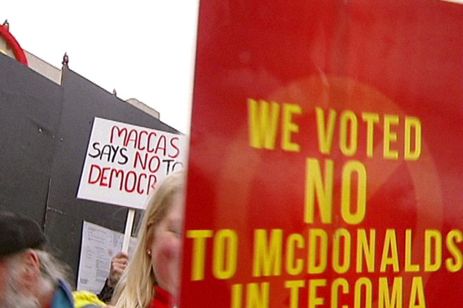 Tecoma McDonald's placard