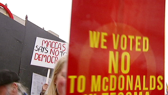 Tecoma McDonald's placard