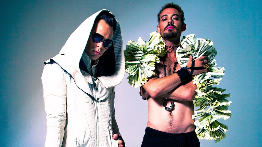 A 2018 press shot of Luke Steele and Daniel Johns for their collaborative project DREAMS