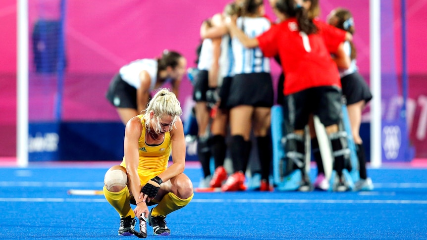 Casey Eastham shows her dejection after Australia drew 0-0 with Argentina.