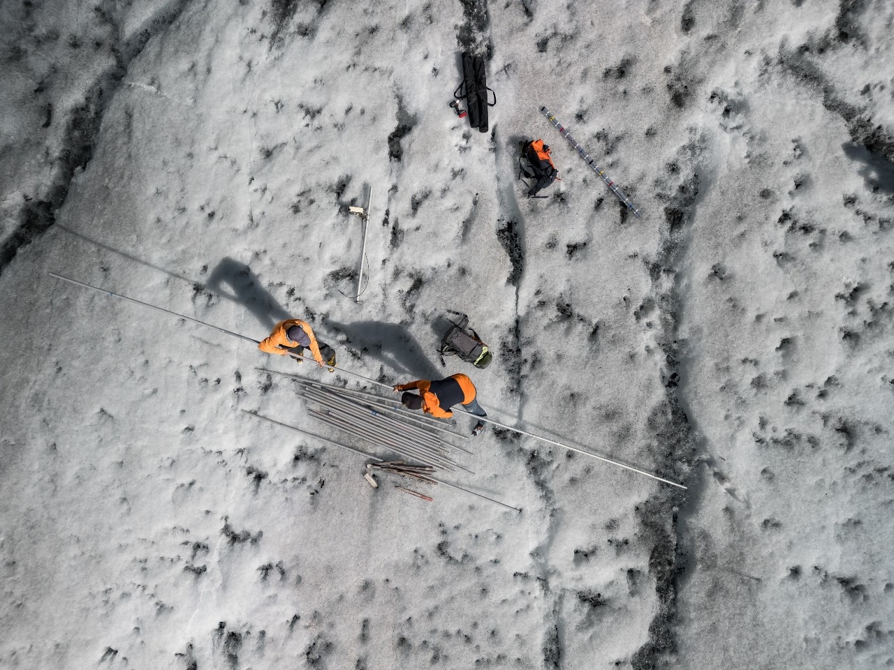 Two men seen from above.