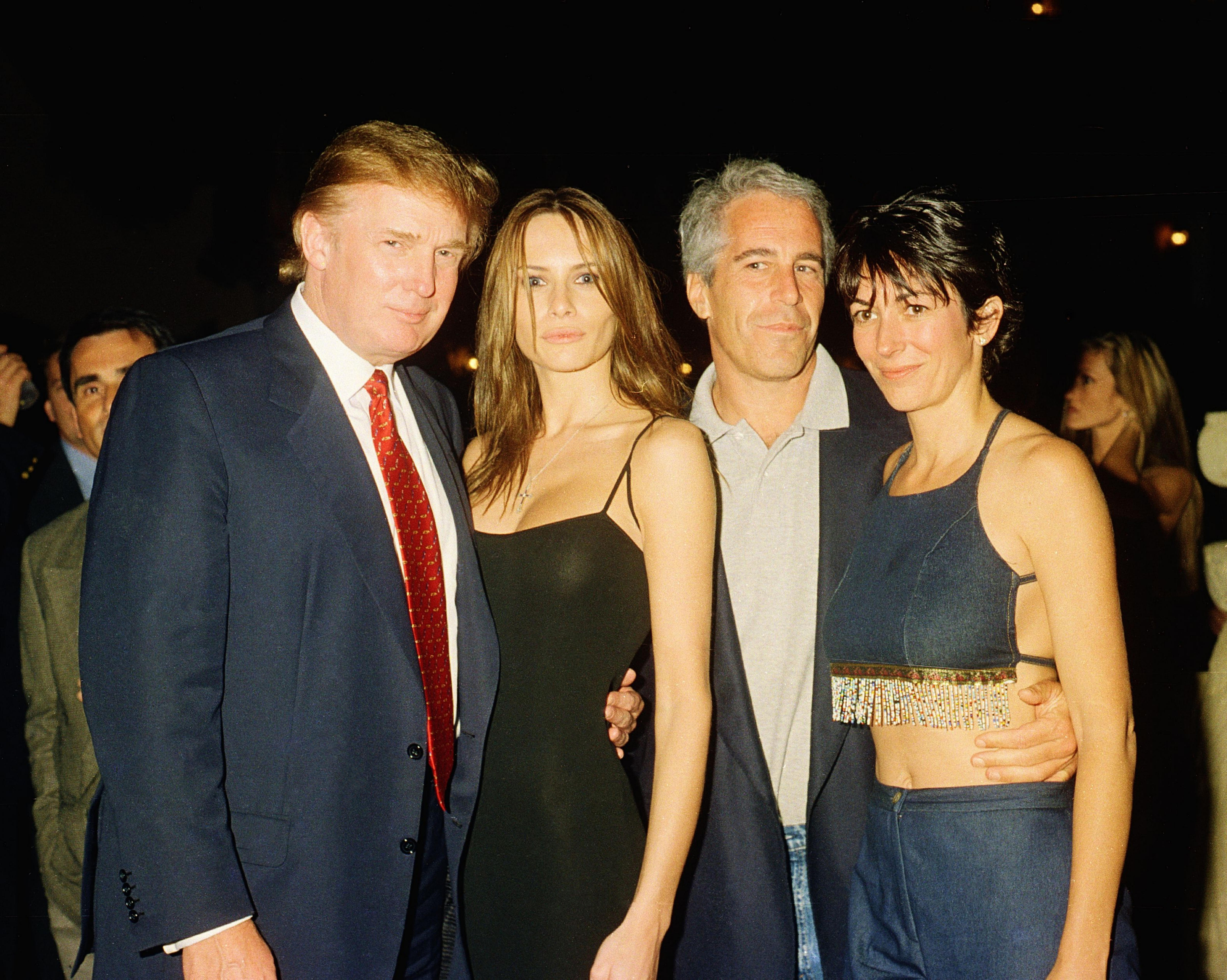 Trump, Knauss, Epstein, & Maxwell At Mar-A-Lago, 2000