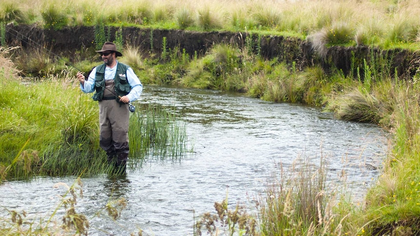 The Big Fish host Scott Levi fishing in the mountains