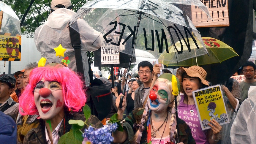 Anti-nuclear activists in Tokyo