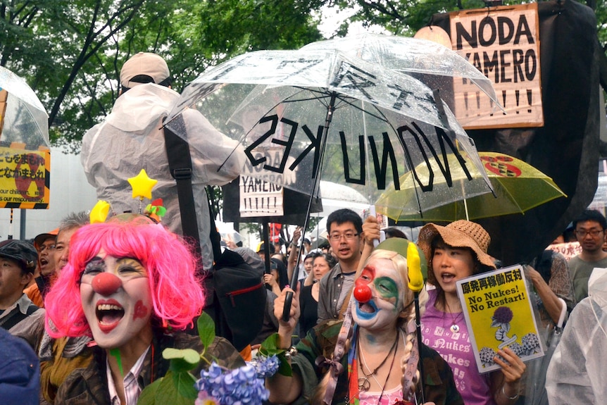 Anti-nuclear activists in Tokyo