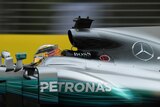 Lewis Hamilton in his Mercedes