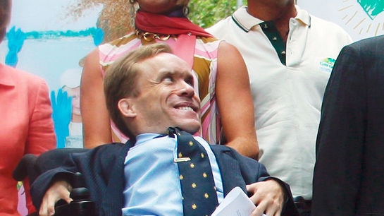 Lawyer and disability activist Matt Laffan at the Clean Up Australia Day campaign launch in 2004.