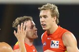 Tom Lynch celebrates a Gold Coast goal