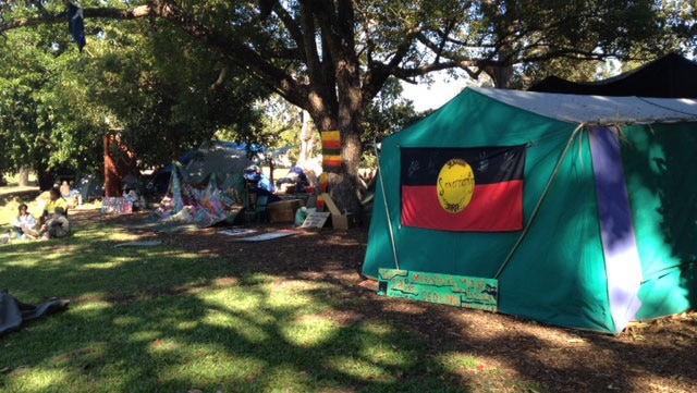 Brisbane tent embassy at Musgrave Park at South Brisbane on May 15, 2012.