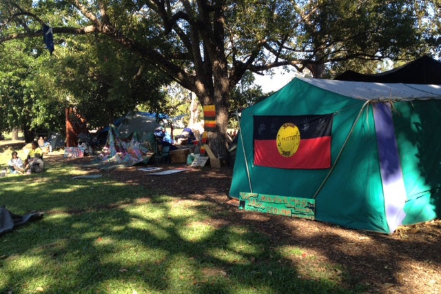 Brisbane tent embassy at Musgrave Park at South Brisbane on May 15, 2012.
