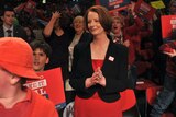 Prime Minister Julia Gillard attends a disability rally in Sydney on Monday, April 30, 2012.