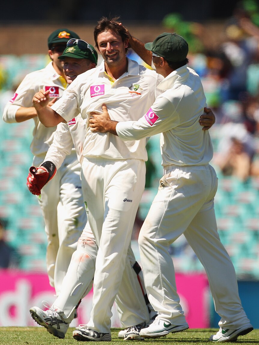 Ben Hilfenhaus finished with three wickets after toiling without luck earlier in the day.