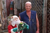 Len Doof with part of his Christmas display at his Adelaide home