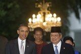 Mr Obama met president Susilo Bambang Yudhoyono at the state palace.