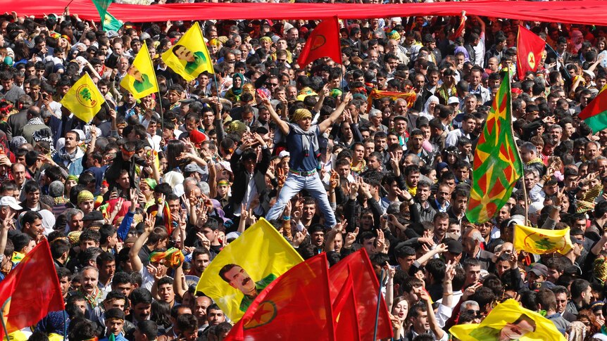 Crowds gather for Kurdish New Year
