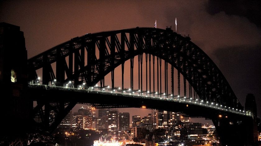 Harbour bridge during Earth Hour