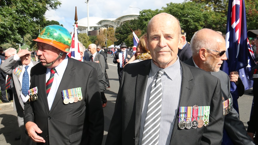 Ian Cranwell during Anzac Day commemorations.