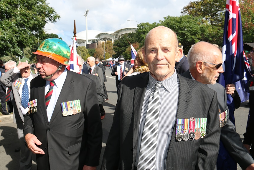 Ian Cranwell during Anzac Day commemorations.