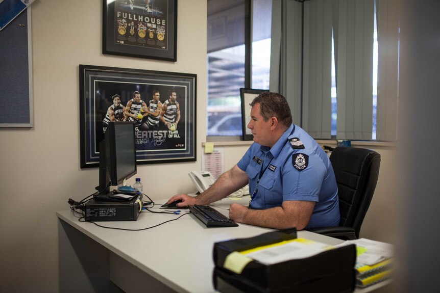 Justin Tarasinski, office in charge of Laverton police station, WA.