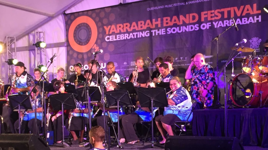 Yarrabah Brass Band playing at the Yarrabah Band Festival