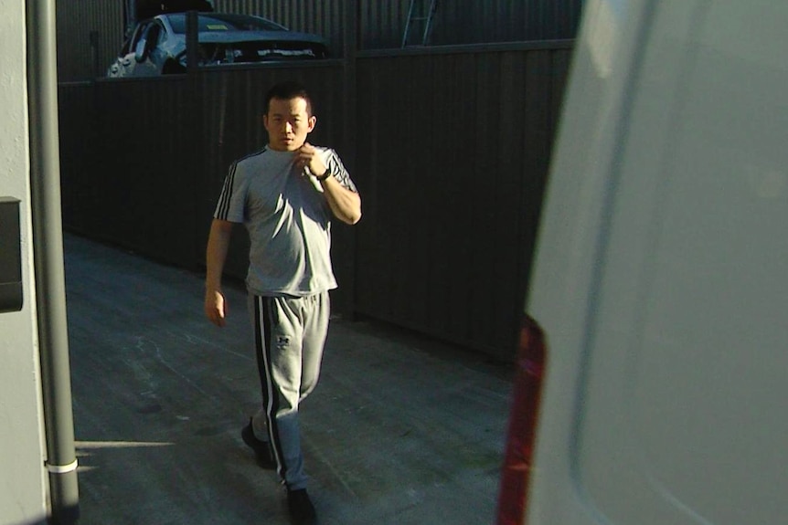 Hao Liu at his warehouse in Sydney.