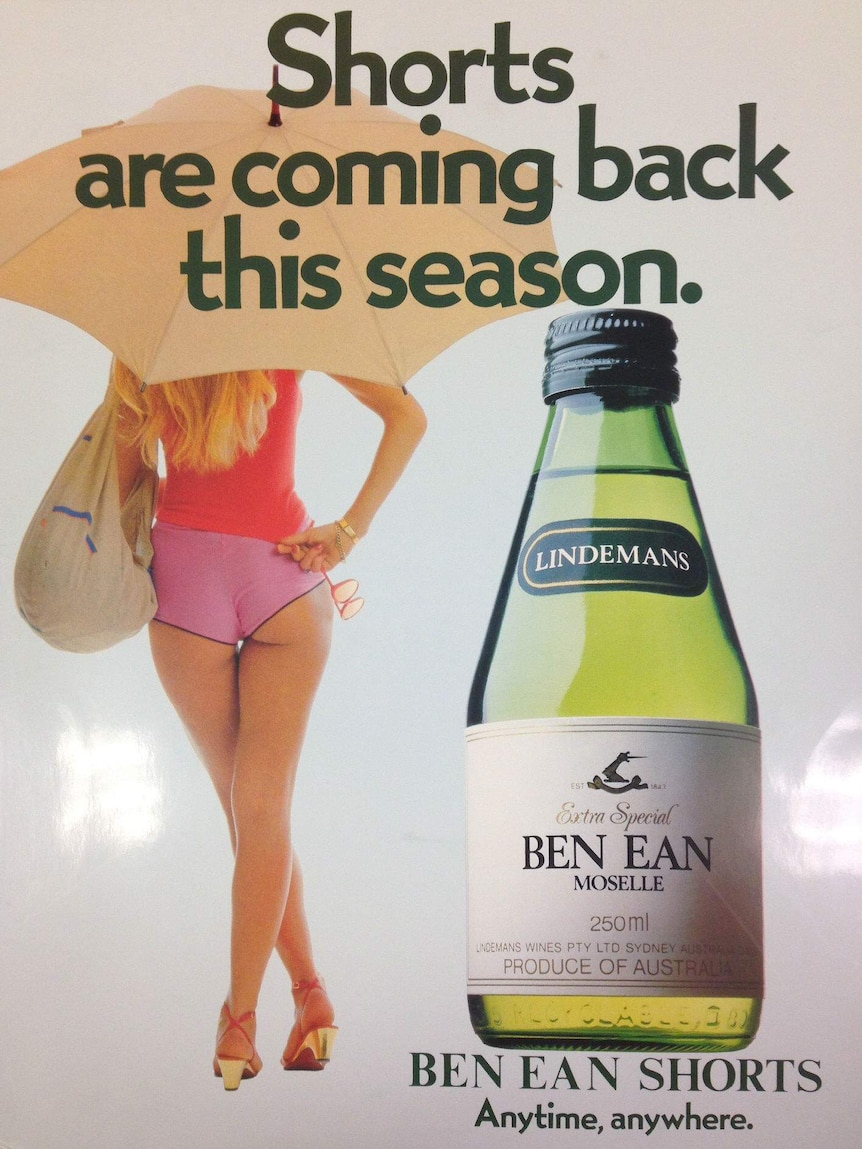 An advertisment for picnic-sized bottles of Ben Ean Moselle.