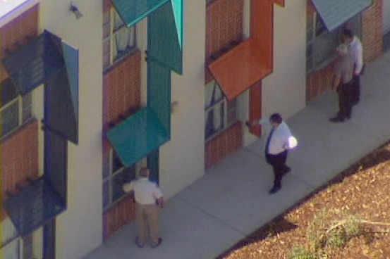 Aerial of officers inspecting Banksia Hill detention centre cells