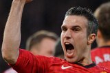 Treble terror ... Manchester United's Robin van Persie put Aston Villa to the sword.