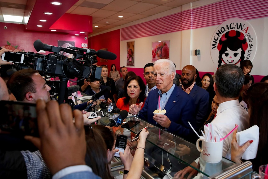 Democratic U.S. presidential candidate and former US Vice President Joe Biden