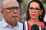 A composite image or Peter Dutton and Linda Burney.