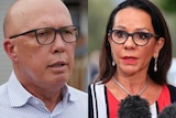 A composite image or Peter Dutton and Linda Burney.