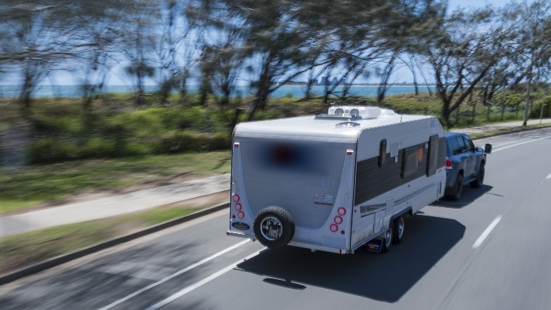 Caravan on road