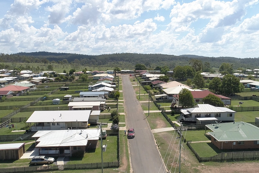 An aerial photo across the heart of the Cherbourg community.