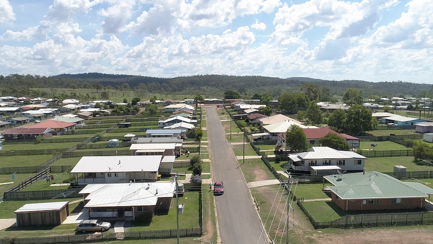 An aerial photo across the heart of the Cherbourg community.