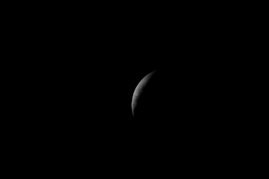 A sliver of the moon.