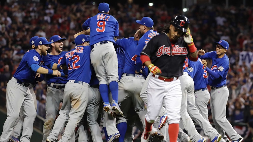 Watch the out that clinched the Cubs' 1st World Series since 1908 