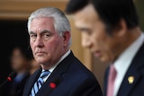 US Secretary of State Rex Tillerson looks on South Korean Foreign Minister Yun Byung-se during a press conference in Seoul.