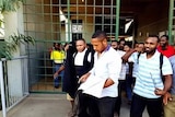 UPNG students at the court house after stay order is granted
