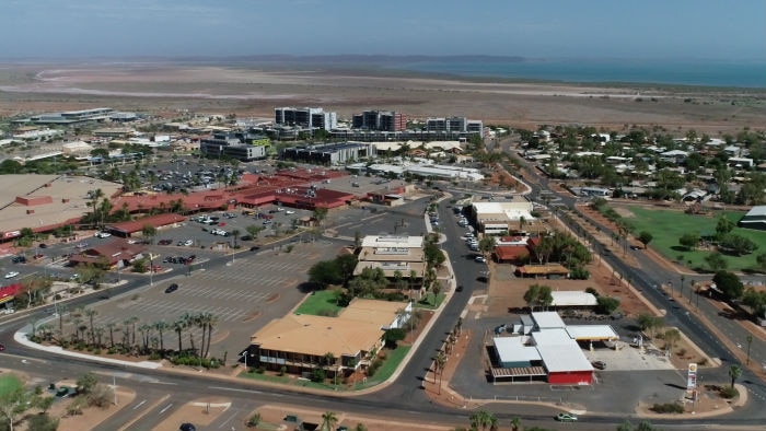 Karratha's city centre from above
