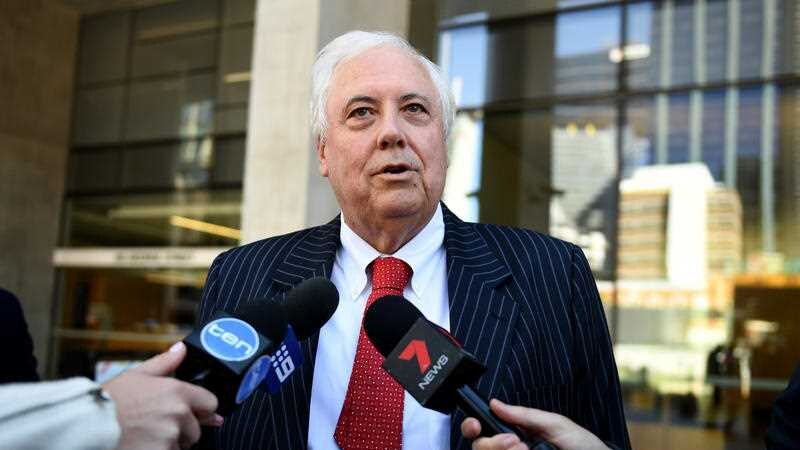 Businessman and former federal MP Clive Palmer outside court.