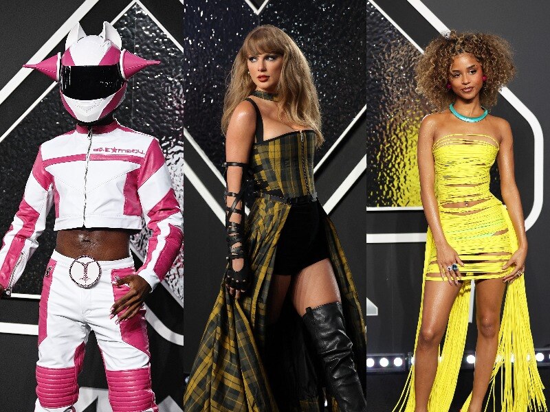 A composite image of Lil Nas X, Taylor Swift and Tyla